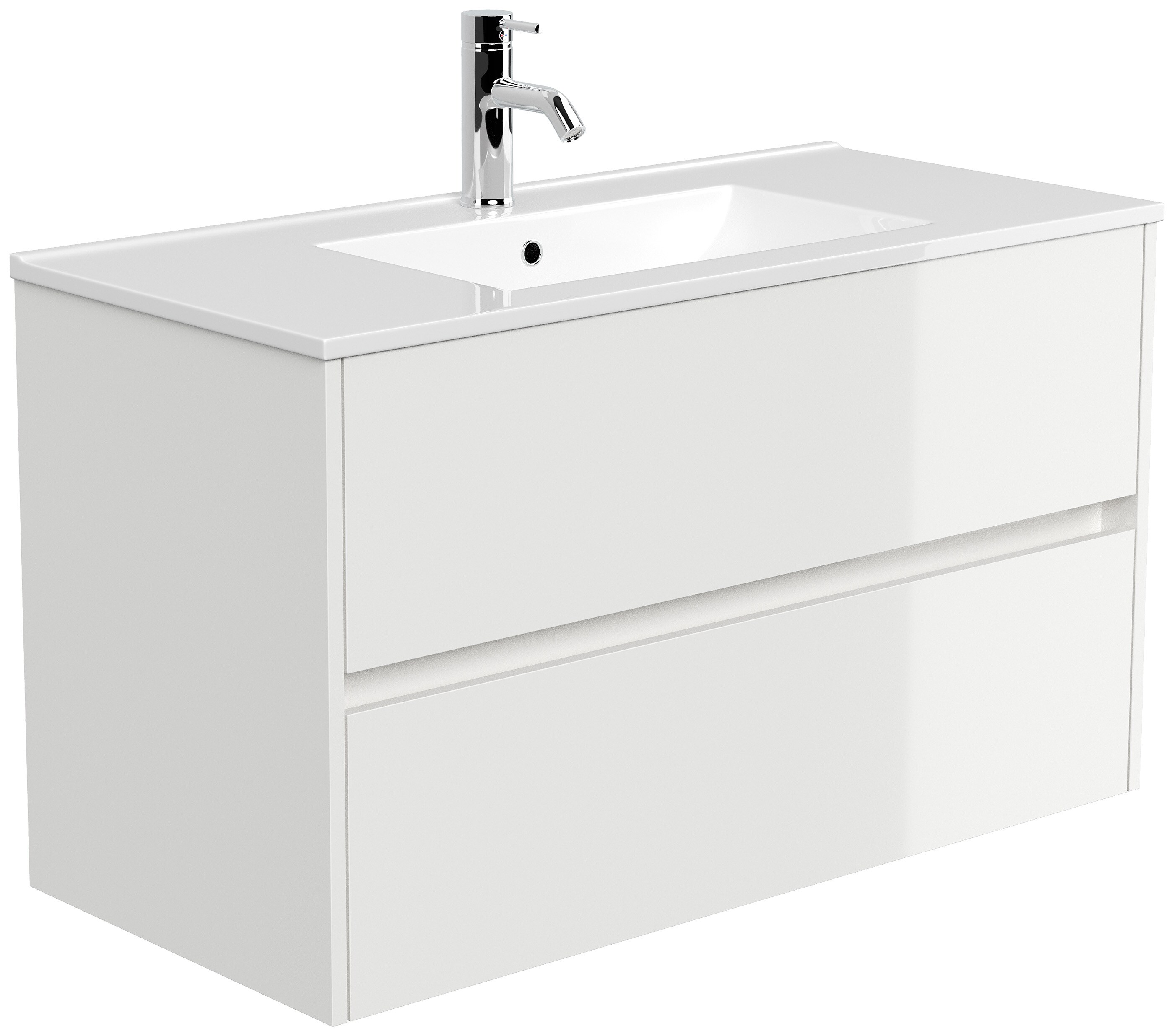 Badm&ouml;bel Limes & Waschtisch 100 cm 2 Greifraum SoftClose Ausz&uuml;ge Grafit - Bild 1