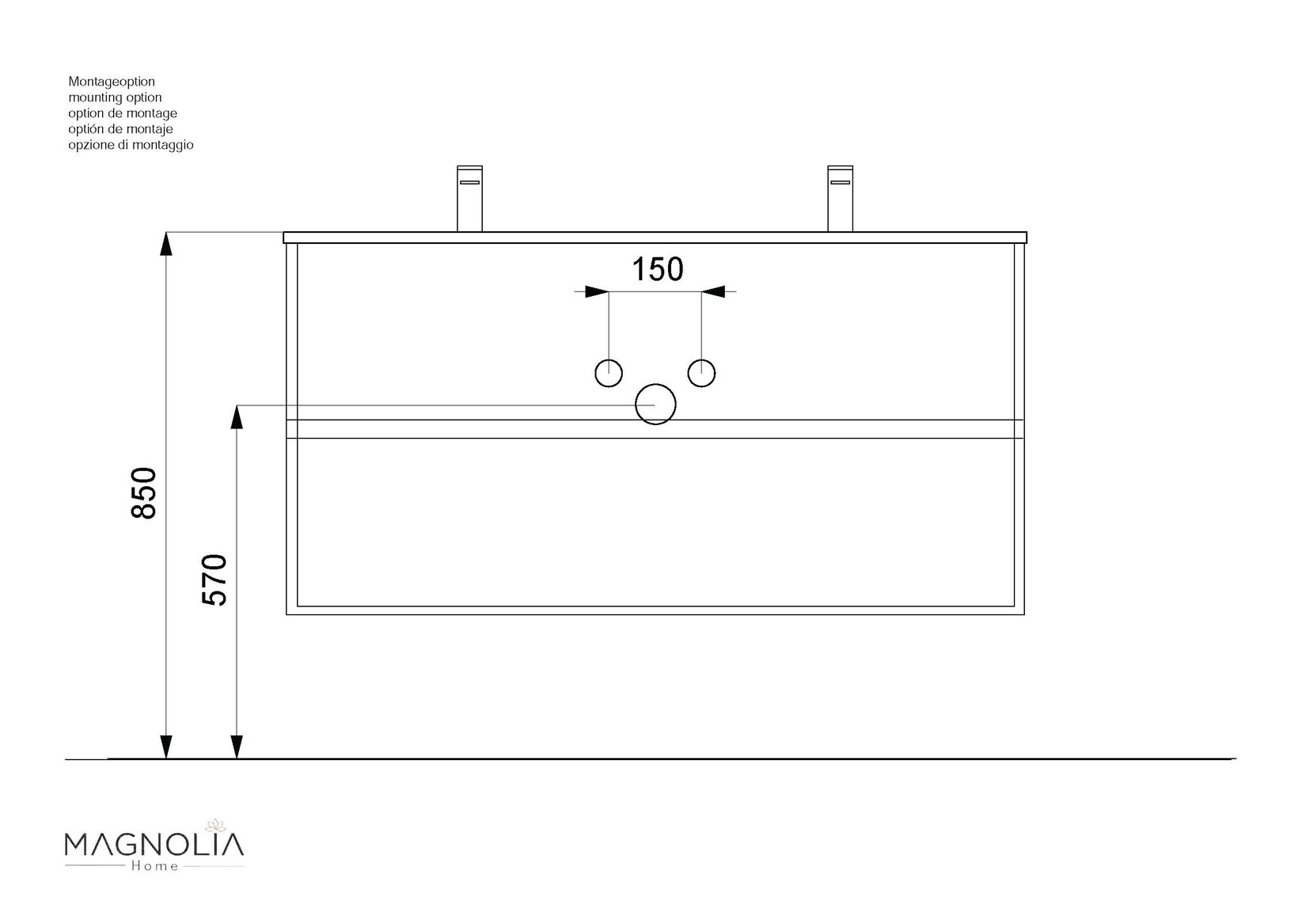 Badmöbel Limes & Doppel-Waschtisch 120cm 2 Greifraum SoftClose Auszüge weiß Hgl