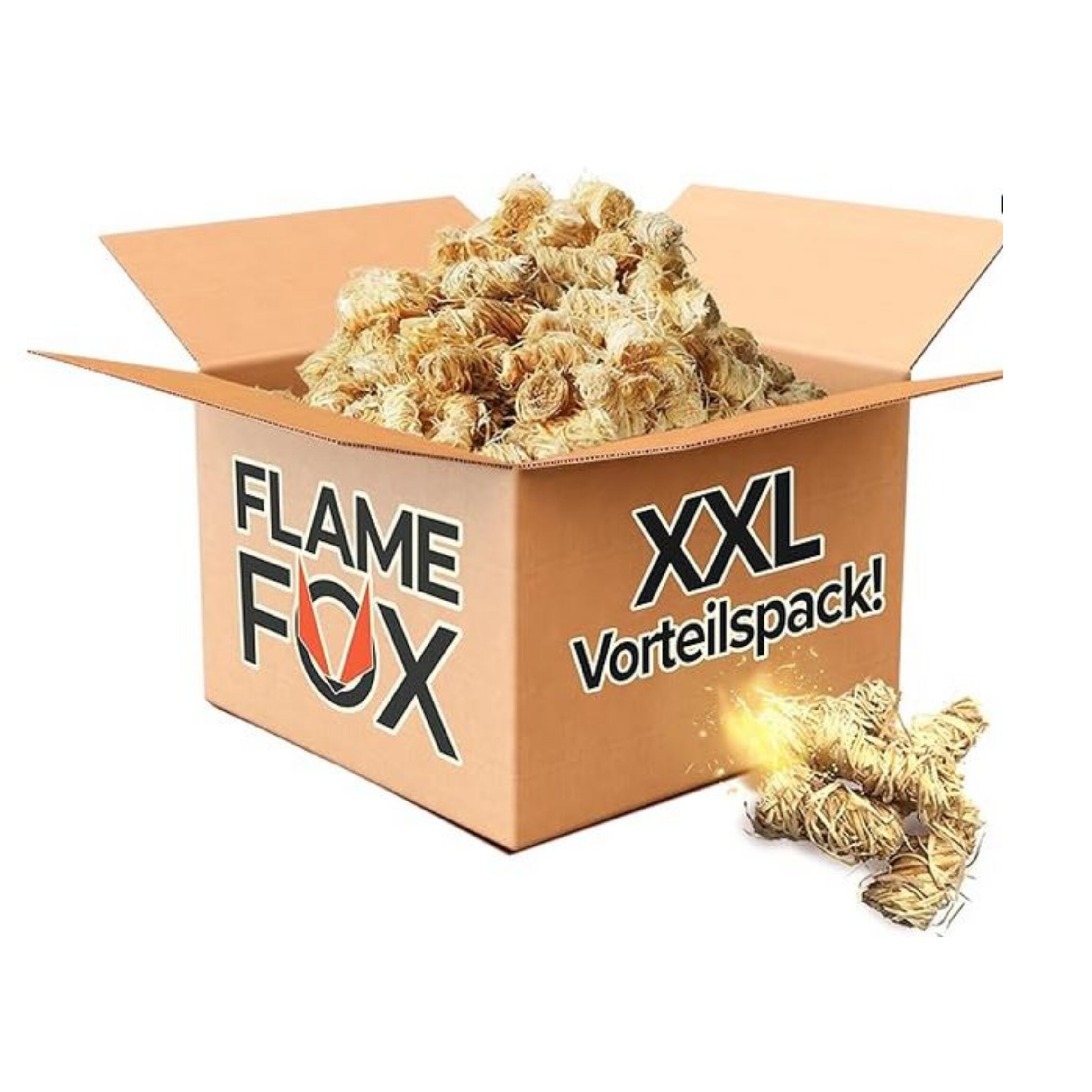 Flame Fox Anz&uuml;ndwolle Kaminanz&uuml;nder Brennwolle in versch. Gr&ouml;&szlig;en - Bild 1