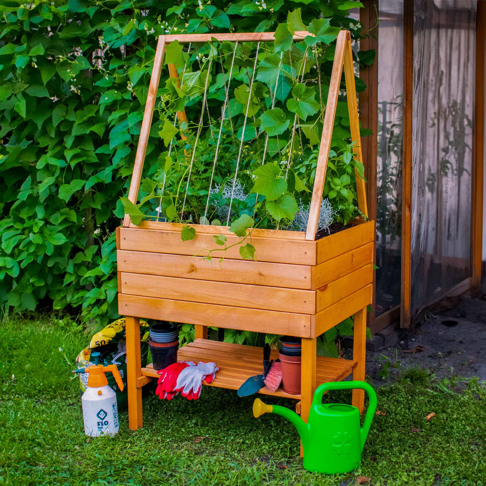 dobar Hochbeet Kubus Inkl. Rankhilfen-Aufsatz - Bild 1