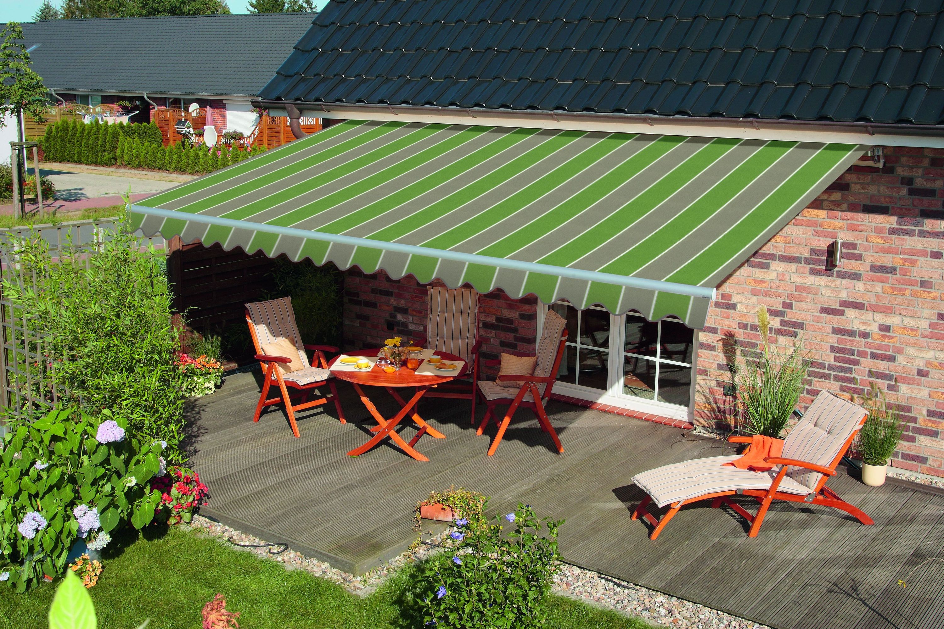 Spettmann Gelenkarmmarkise BASIS weiss 250x200 cm Dessin 1474 - Bild 1