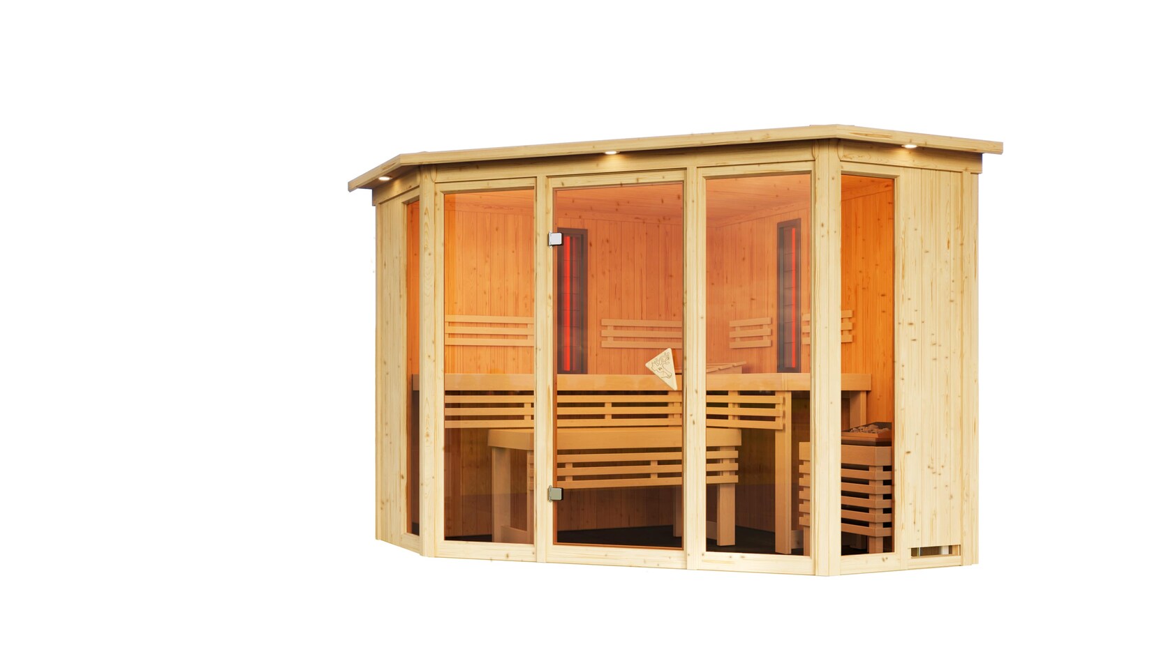 Karibu Innensauna Isra inkl. Saunaofen 9kW integr. Steuerung | 04010090476438