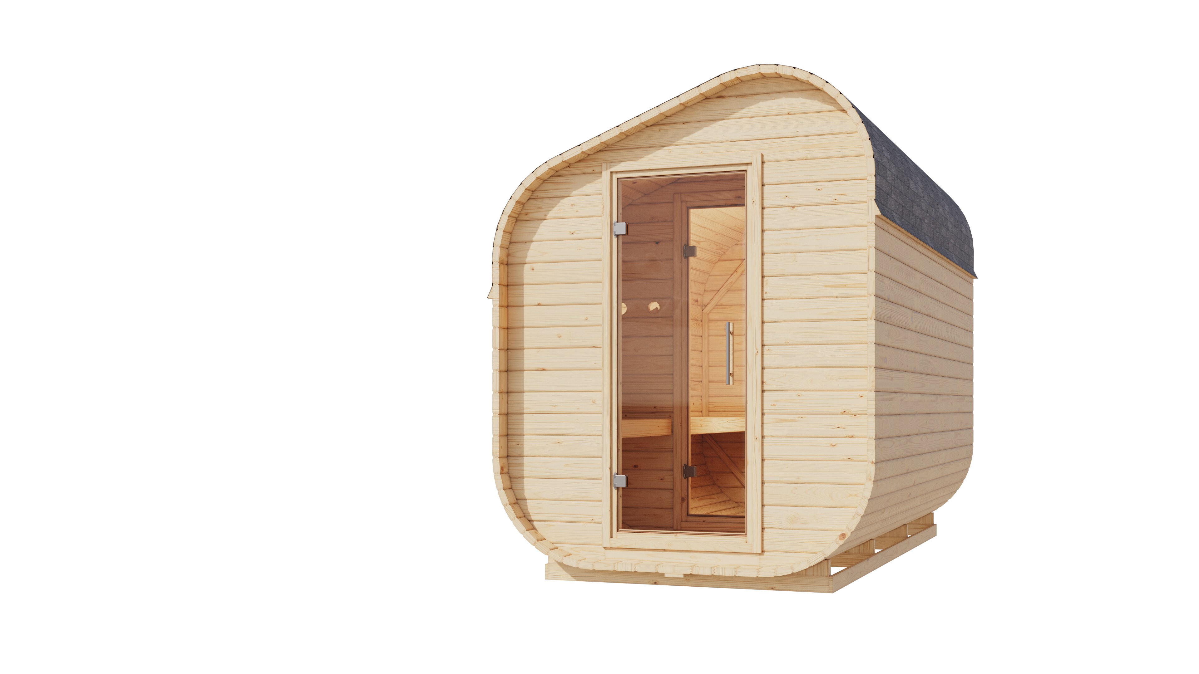 Karibu Fasssauna Carlotta in versch. Gr&ouml;&szlig;en inkl. Saunaofen 9kW - Bild 1