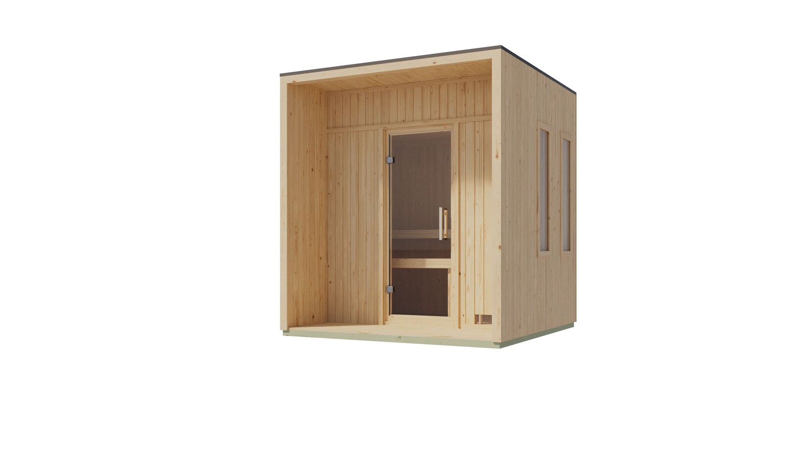 Karibu Saunahaus Nadira natur oder schwarz inkl. Saunaofen 9kW | 04010090476865