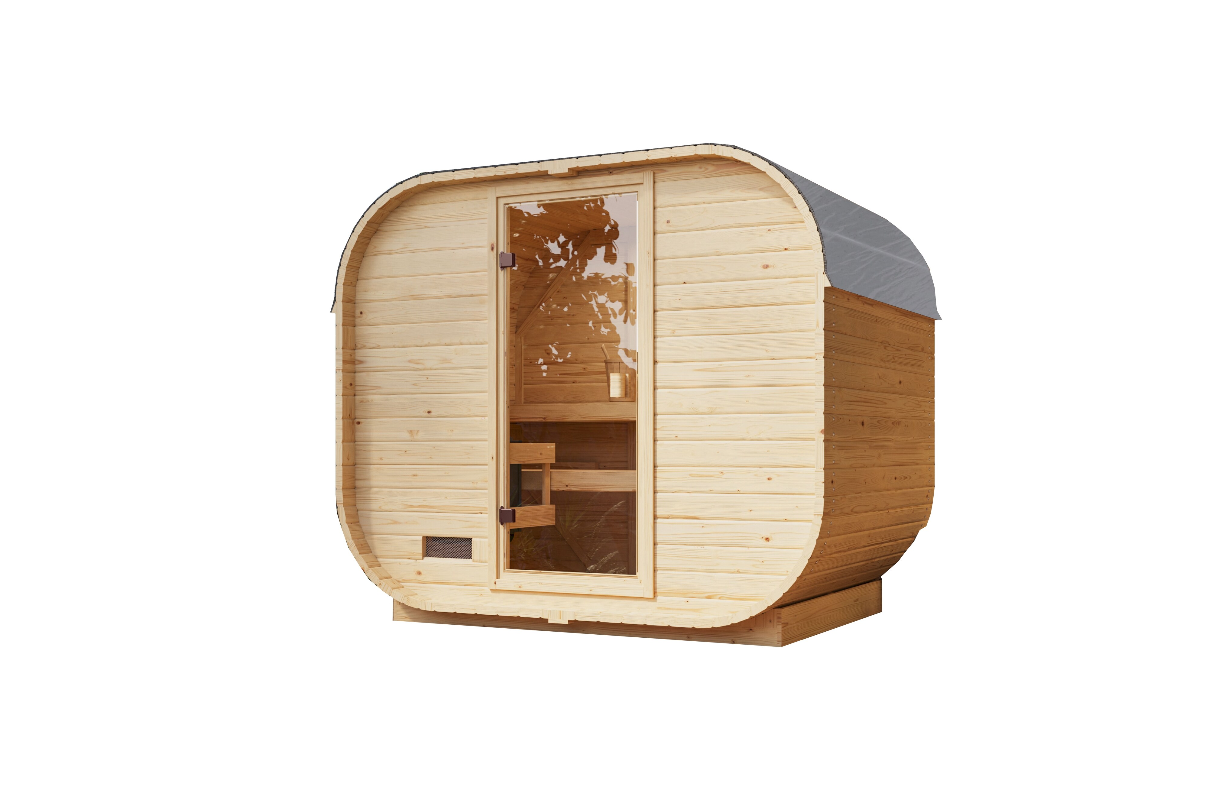 Karibu W&uuml;rfelsaunahaus Louisa Plus inkl. Saunaofen 9kW integr. Strg. - Bild 1