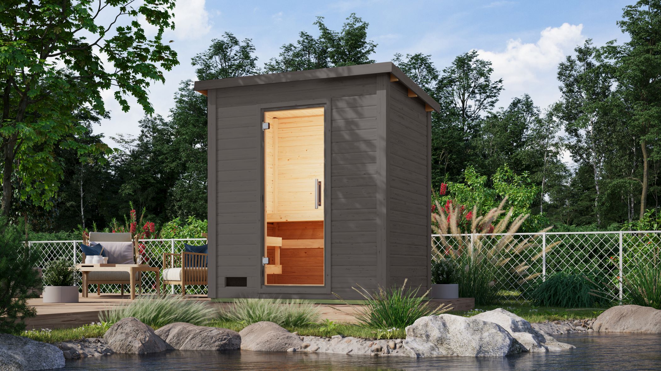 CHILLROI Saunahaus Kaapi 2 verschiedene Ausf&uuml;hrungen - Bild 1