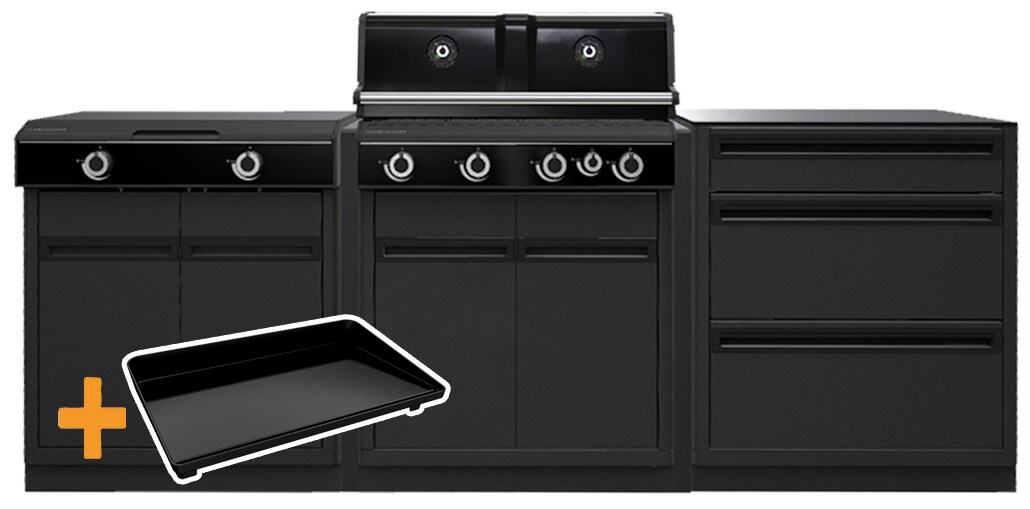 Outdoorchef HEAT Outdoor Küche - Die Grillstation PLUS - HEAT X-415 + X-245 + Schrankmodul - inkl. XL Plancha