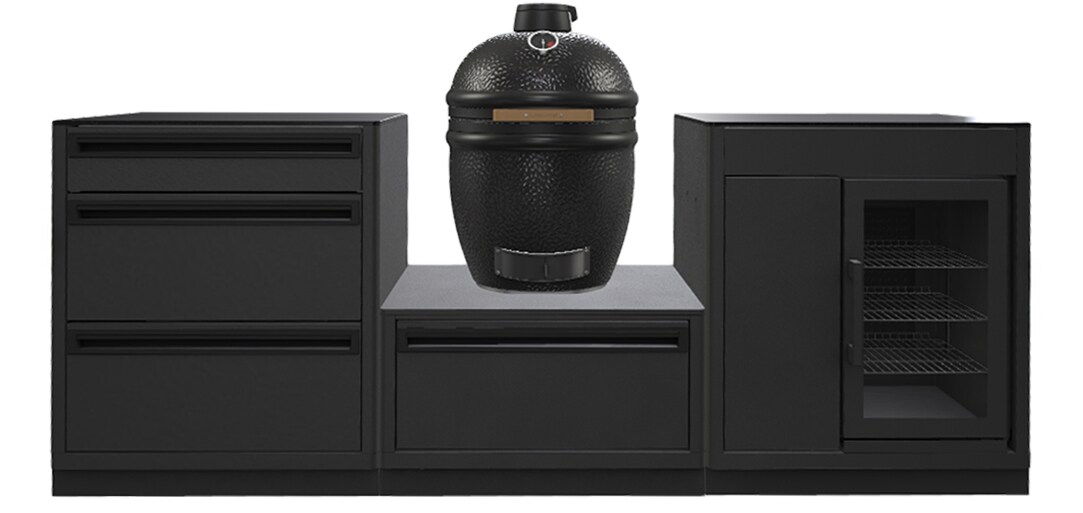 Outdoorchef HEAT Outdoor Küche 3-teilig: EGG 460 H + Caso BBQ Cooler - mit Arbeitsplatte aus Granit