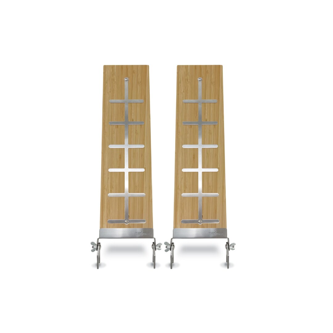 Grillfürst Flammlachsbrett Bambus - 140 mm - Schraub-Variante 2er Set