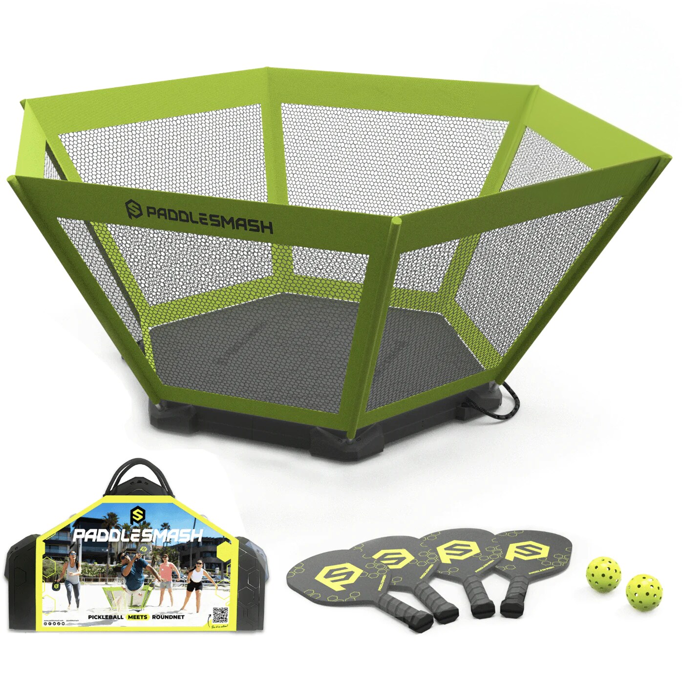PaddleSmash 2in1 Pickleball & Roundnet Spiel mit faltbarer Basis (&Oslash; 90 cm) - Bild 1
