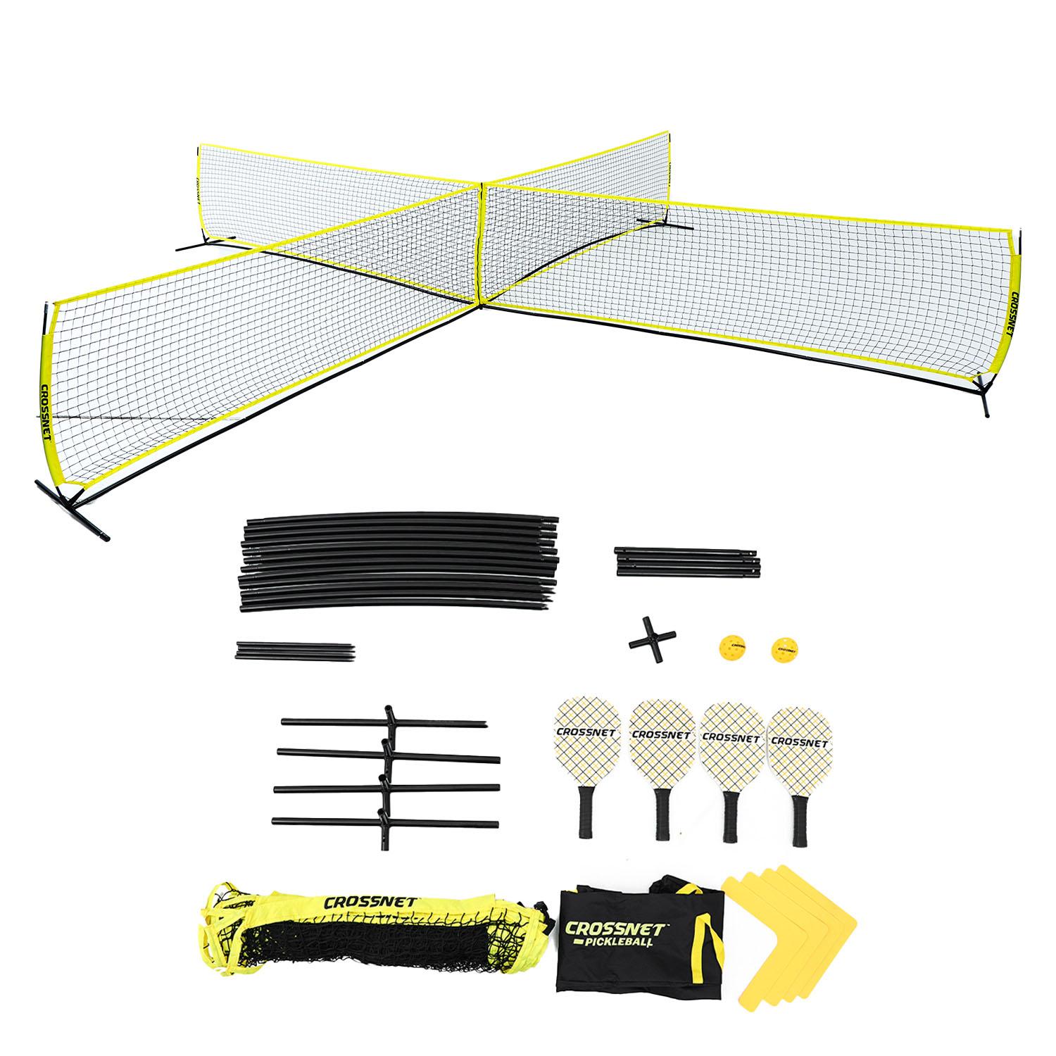 Crossnet Pickleball 2in1 Set 4 hochwertige Paddles 2 B&auml;lle - Bild 1