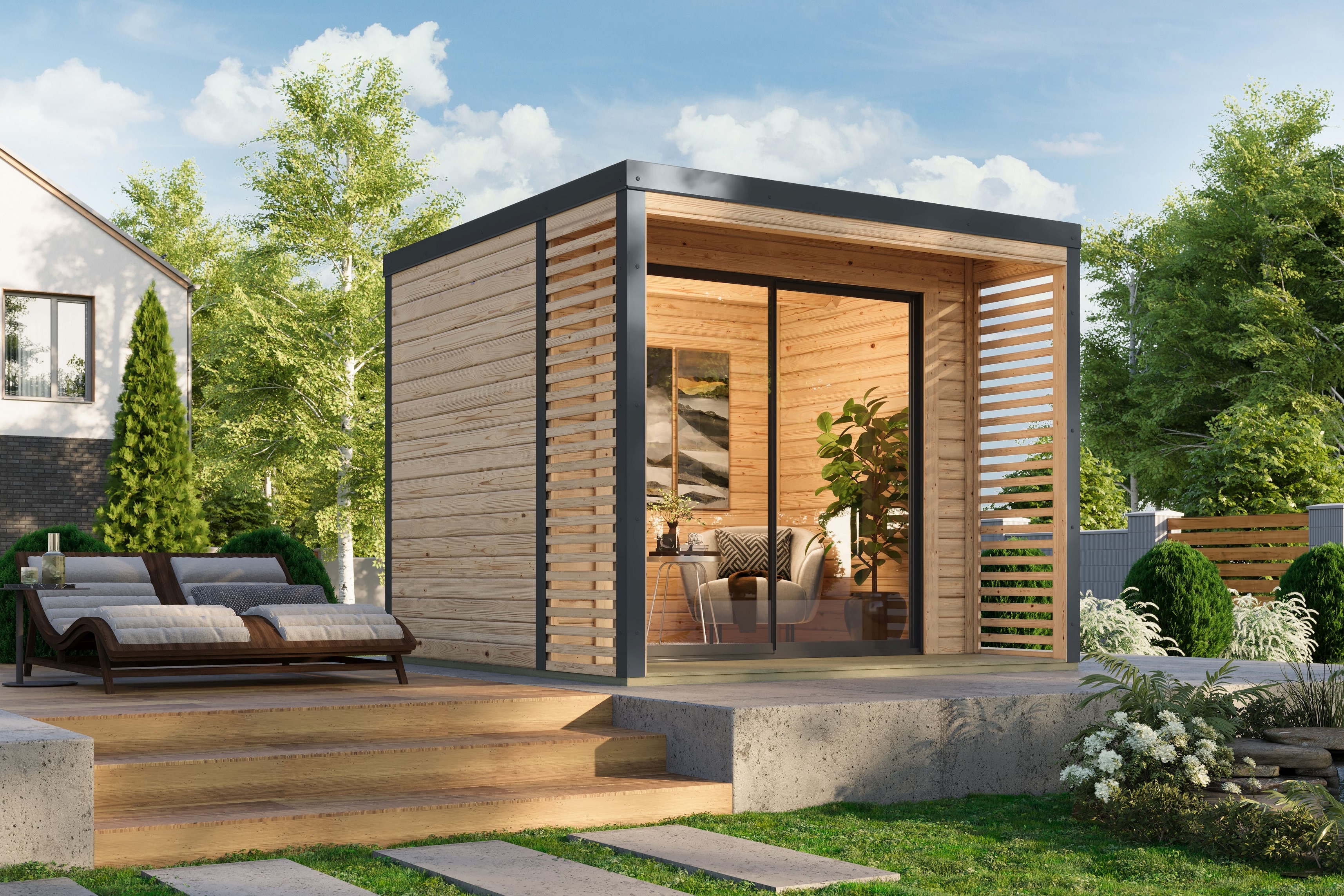 Karibu Gartenhaus Sacramento 38mm Hybrid in versch. Ausf&uuml;hrungen - Bild 1