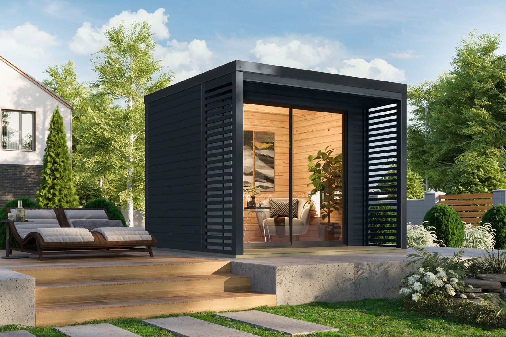 Karibu Gartenhaus Sacramento 38mm Hybrid in versch. Ausführungen