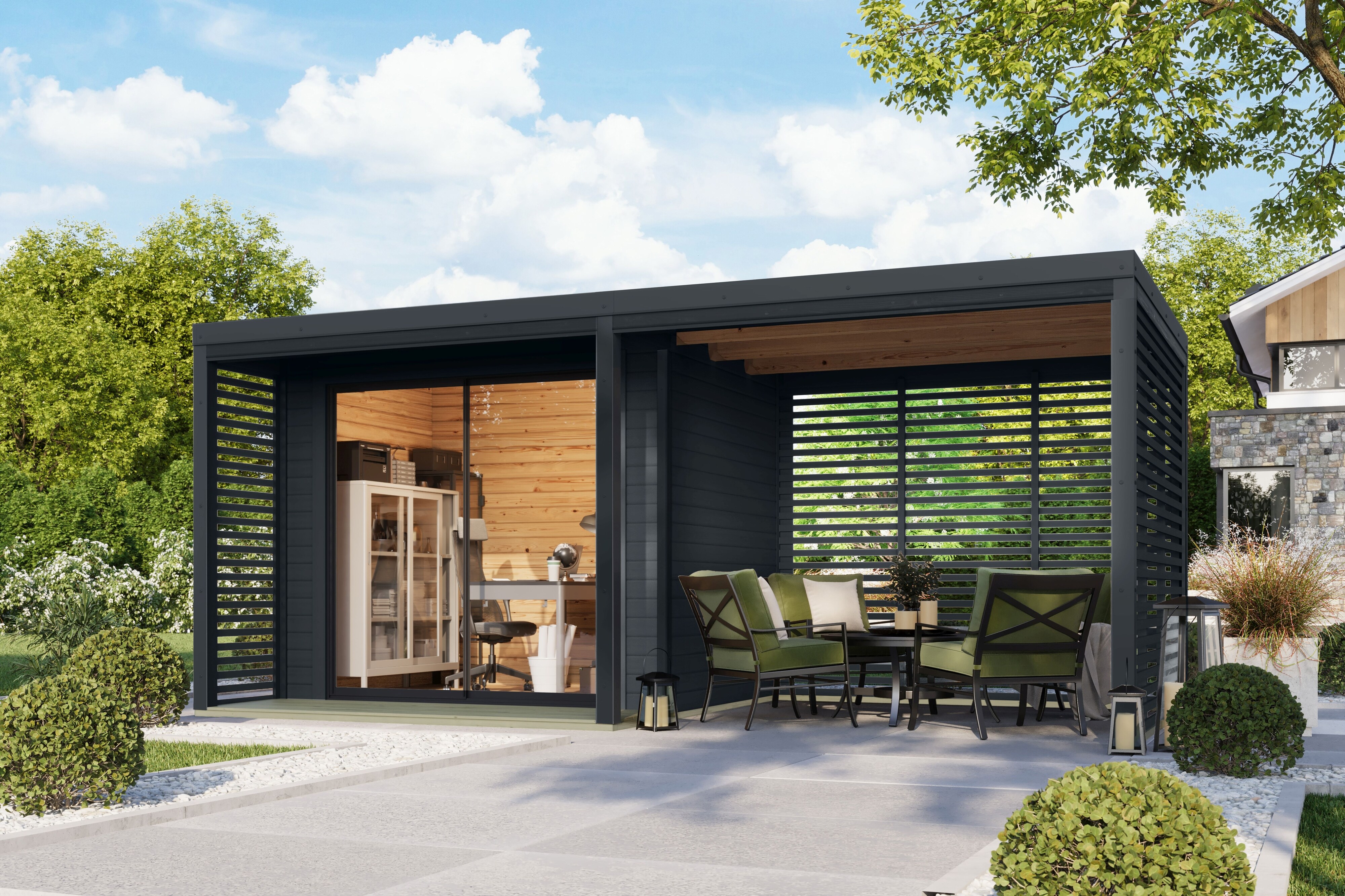 Karibu Gartenhaus Sacramento 38mm Hybrid in versch. Ausf&uuml;hrungen - Bild 1