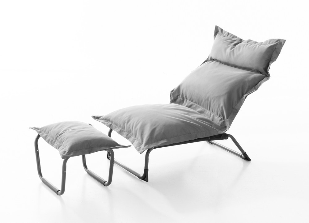 Chillroi Verstellbarer Stuhl inkl. Hocker Liegestuhl grau - Bild 1