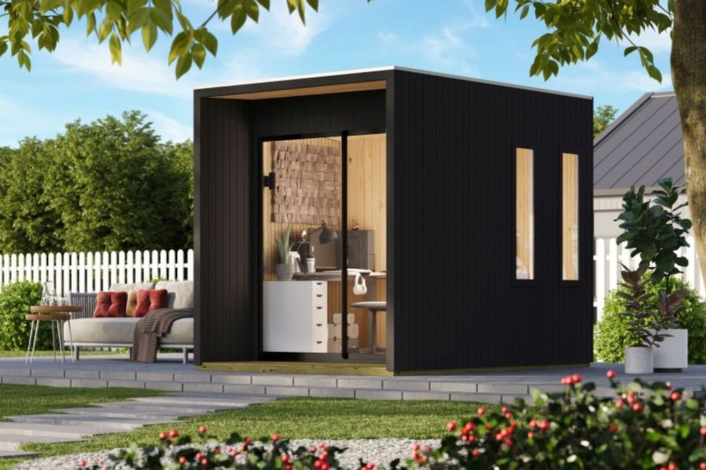Karibu Homeoffice Haus Wiesel 3 schwarz - Bild 1