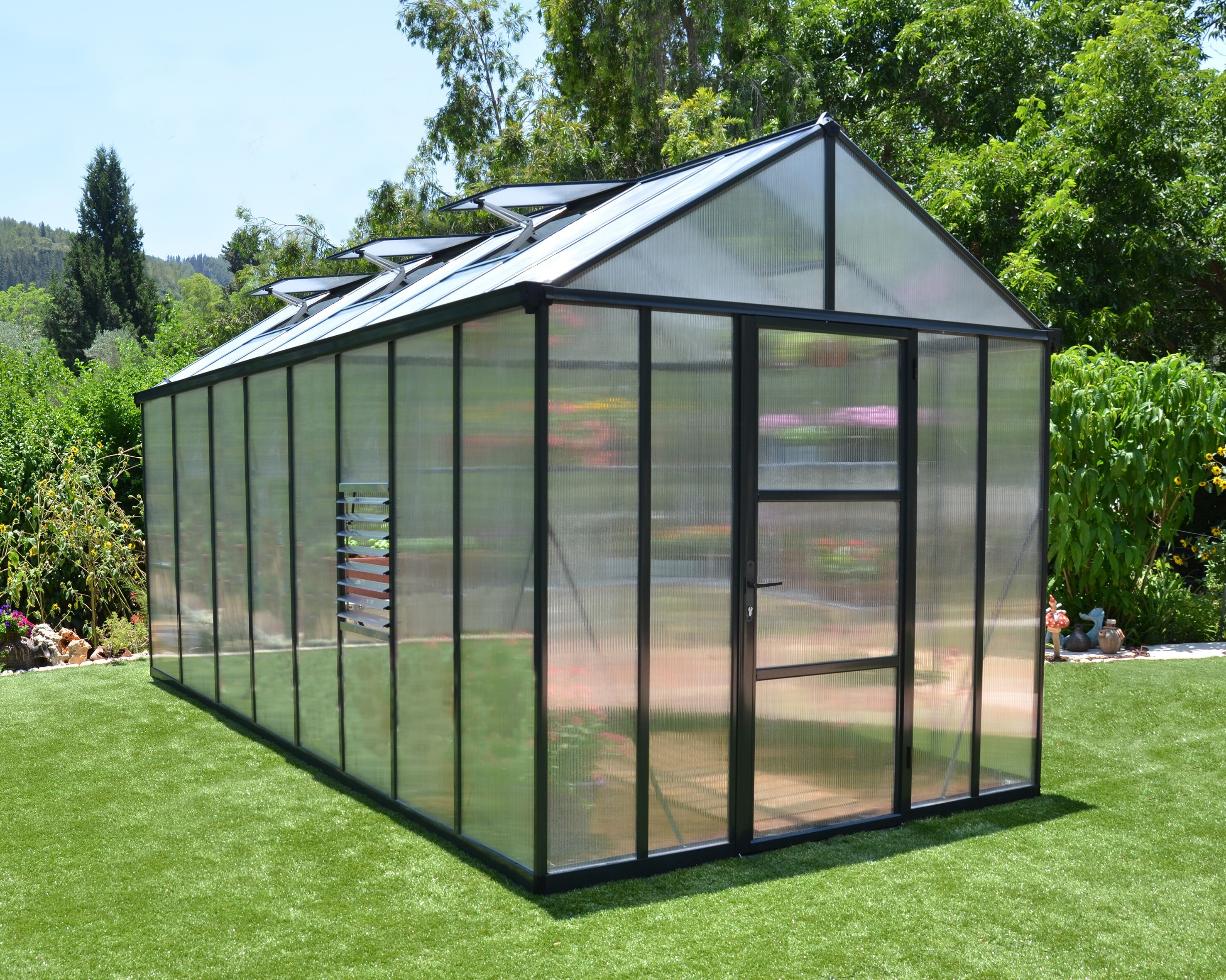 Palram - Canopia | Glory 4.8x2.5 Gew&auml;chshaus, anthrazit, 10 mm Stegplatten - Bild 1