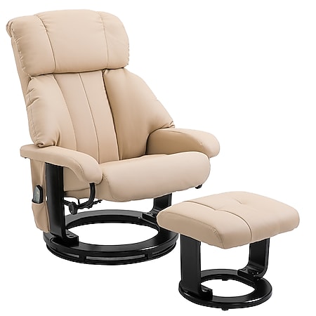HOMCOM Massagestuhl mit Fußhocker 76L x 80B x 102H cm | Massagestuhl Stuhl mit Hocker Hocker Stuhl Massage Sessel - Bild 1