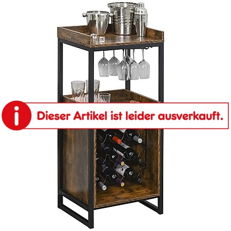 HOMCOM Weinregal Weinhalter Flaschenregal Dekoregal Standregal für 9 Flaschen Metall Schwarz 75 x 25 x 169 cm 