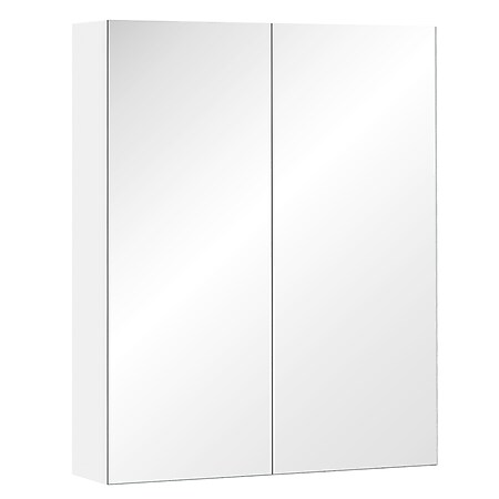 HOMCOM Badezimmerschrank silber 60 x 15 x 75 cm (BxTxH) | Spiegelschrank Badschrank Hängeschrank Bademöbel - Bild 1