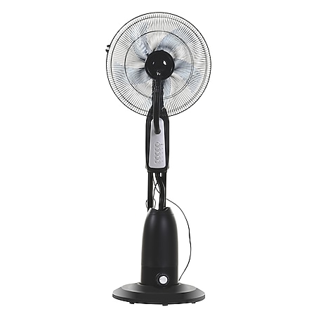 HOMCOM Standventilator mit Wasserzerstäuber schwarz, silber 44,5 x 44,5 x 120 cm (BxTxH) | Ventilator Lüfter Wasserzerträuber Klein Klima - Bild 1
