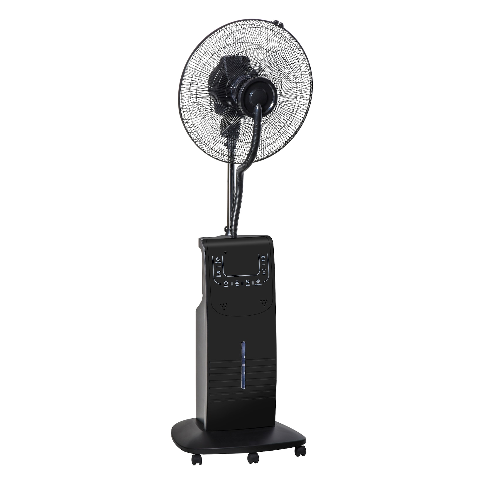 HOMCOM Nebel-Standventilator mit 3 Modi schwarz 44,5 x 44,5 x 135 cm (BxTxH) Ventilator Lüfter Wasserzerträuber Klein Klima