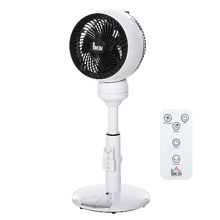 HOMCOM Standventilator mit Fernbedienung, verstellbar schwarz+weiß 28 x 70 cm(ØxH) | Säulenventilator Klimagerät Ventilator Kühlung - Bild 1