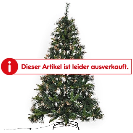 HOMCOM Künstlicher Weihnachtsbaum grün 112 x 180 cm (ØxH) | Tannenbaum Christbaum LED Xmas tree Lichtfaser - Bild 1
