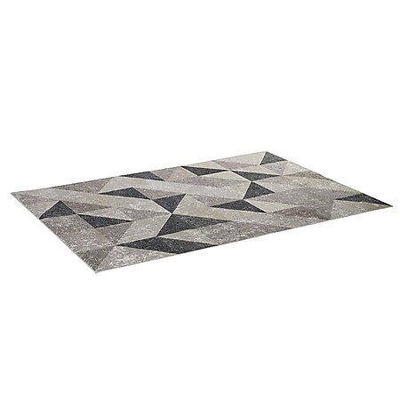 HOMCOM Teppich mit Gleitsicherheit grau, schwarz 170L x 120B x 1,2H cm | wetterfest  teppich für wohnzimmer  moderne  wasserabweisend - Bild 1