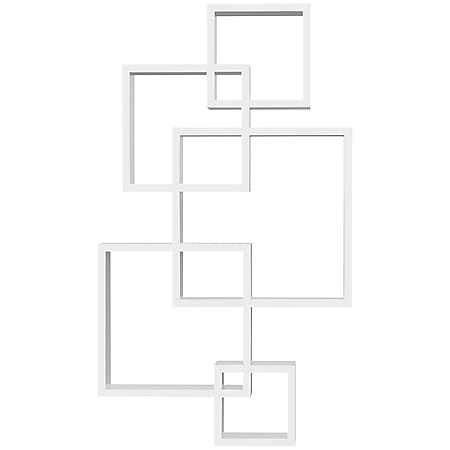 HOMCOM Wandregal mit Haken weiß 49,5L x 10,2B x 86H cm | wandregal  hängeregal  cd regal  schweberegal  bücherregal wand - Bild 1