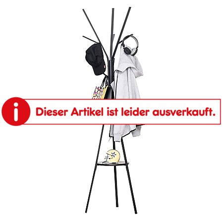 HOMCOM Garderobenständer mit 8 Haken 45 x 45 x 180 cm (LxBxH) | Kleiderständer Kleiderstange Garderobe Flurmöbel - Bild 1