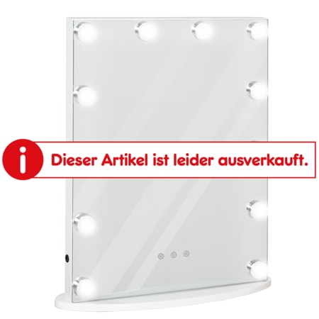 Schminkspiegel mit Beleuchtung 12 LED Metall 47,5x35,5x12cm Weiß