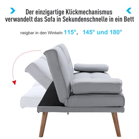 HOMCOM Schlafsofa als Netto kaufen | bei Schlafcouch Polstermöbel online Sofabett 3-Sitzer Fernsehcouch