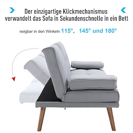 3-Sitzer online Netto Sofabett Fernsehcouch Polstermöbel kaufen bei | Schlafcouch als Schlafsofa HOMCOM