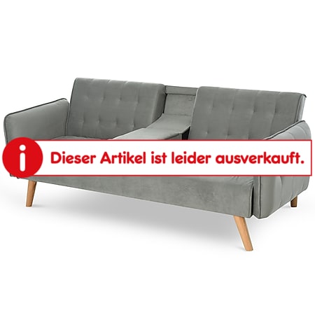 HOMCOM Schlafsofa als 3-Sitzer grau 183 x 87 x 75 cm (BxTxH) | Sofabett Sofa mit Schlaffunktion Klappsofa Gästebett - Bild 1
