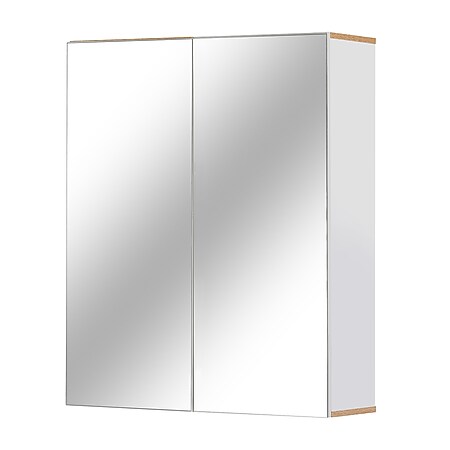 kleankin Badspiegel mit 3 Ablagen bunt 60L x 20,5B x 75H cm | Spiegelschrank Wandschrank Schminkschrank Badspiegel Schrank - Bild 1