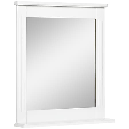 kleankin Badezimmerspiegel mit Ablage weiß 55L x 12B x 64H cm | badspiegel mit ablage  badezimmerspiegel  wandspiegel  spiegel - Bild 1