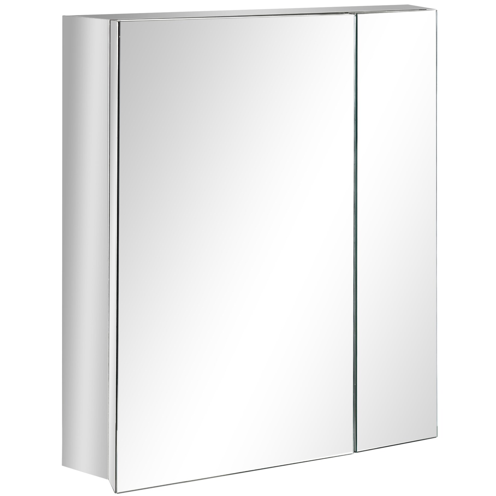 kleankin Spiegelschrank mit Soft-Close-Funktion silber 54L x 13B x 60H cm