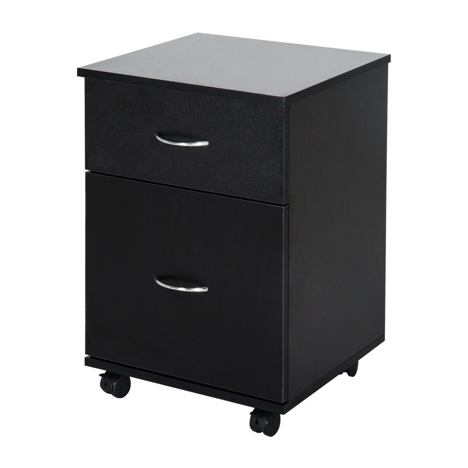 HOMCOM Schubladenschrank auf Rollen schwarz 41 x 39 x 58 cm (LxBxH