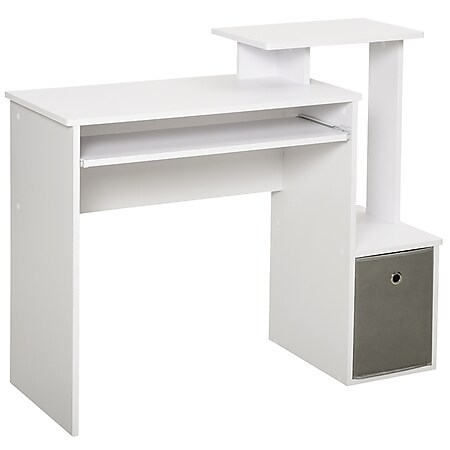 HOMCOM Computertisch mit Stauraum weiß 100 x 40 x 86,6 cm (BxTxH) | Schreibtisch Bürotisch PC-Tisch Gamingtisch - Bild 1