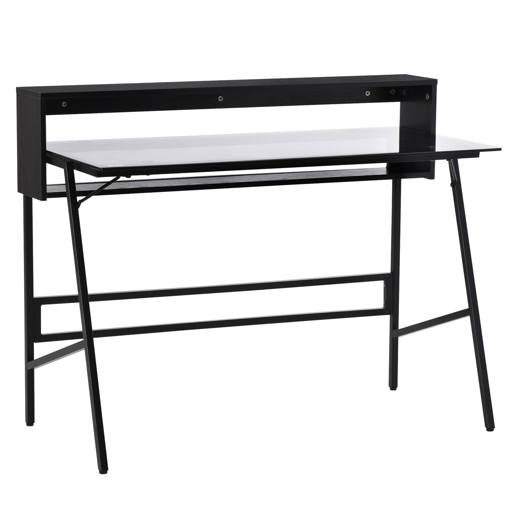 HOMCOM Schreibtisch Minimalistisches Design,  leicht zu pflegen und zu reinigen Schwarz, Grau 115 x 55 x 90 cm (BxTxH)