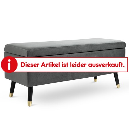 HOMCOM Sitzbank mit Stauraum grau 110 x 43 x 45 cm (BxTxH) | Truhenbank