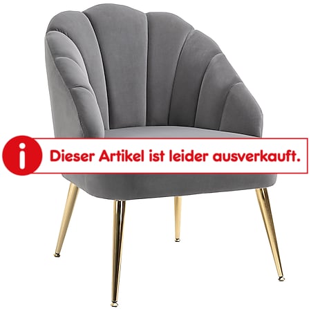 HOMCOM Design Stuhl dunkelgrau, gold 70 x 63 x 82 cm (LxBxH) | Clubsessel Loungesessel Stoffsessel Wohnzimmerstuhl - Bild 1