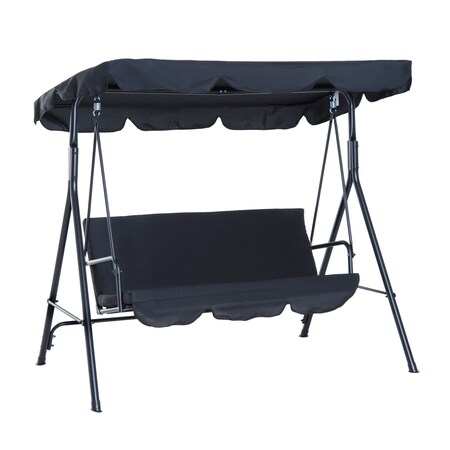 outsunny hollywoodschaukel als 3 sitzer 172 x 110 x 152 cm lxbxh gartenschaukel schaukelbank mit dach gartenmobel online kaufen bei netto