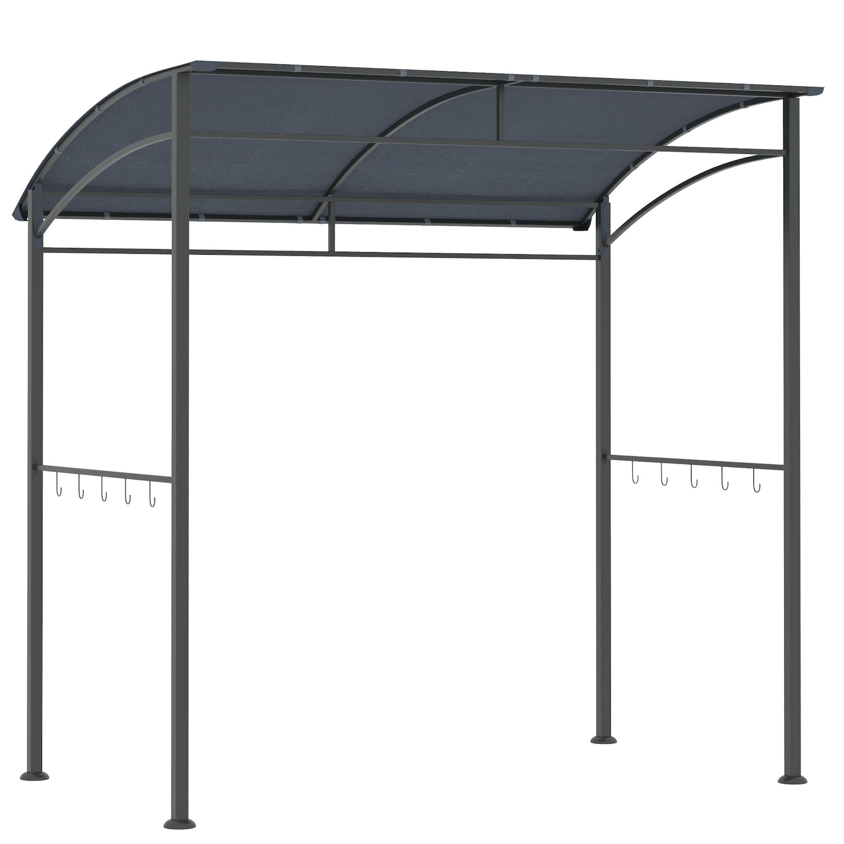 Outsunny Grillpavillon mit Dach grau 215B x 150T x 174/220H cm