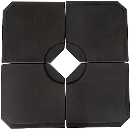 Outsunny Schirmständer 4-teilig schwarz 100 x 100 x 9,5 cm (LxBxH) | - Bild 1
