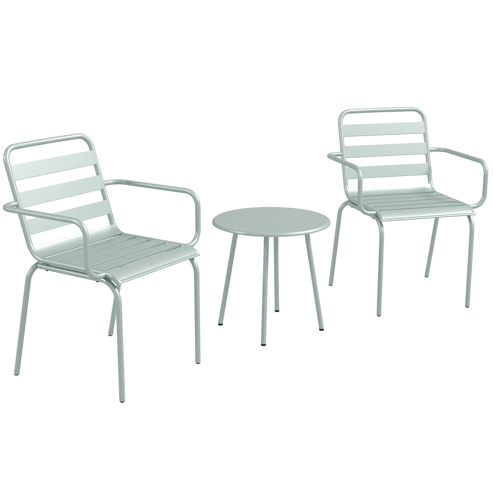 Outsunny Gartenmöbel-Set mit 2 Stühlen grün 51L x 58B x 78H cm