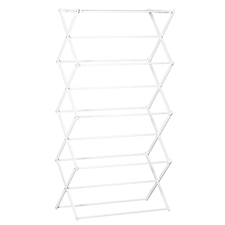 HOMCOM Wäscheständer mit 8 Ebenen weiß 74 x 35 x 144 cm (LxBxH) | Mobiler Wäschetrockner Wäscheturm Seitenflügel - Bild 1