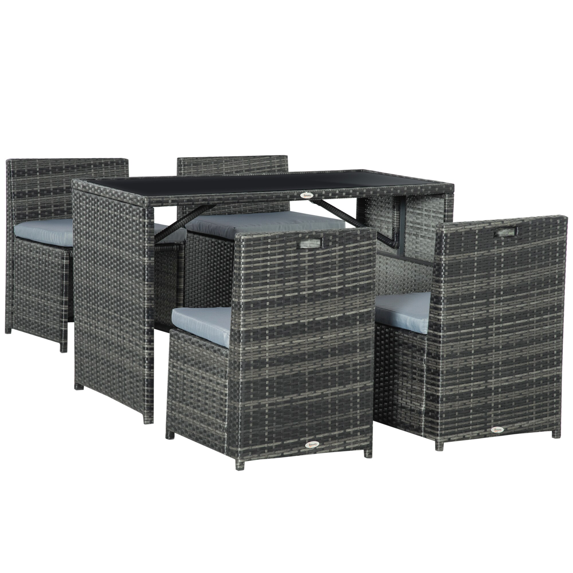 Outsunny Gartenmöbel Set mit kompaktem Design grau 120L x 69B x 77,5H