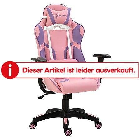 Vinsetto Gamingstuhl ergonomisch rosa, violett 69 x 56 x (116-125,5) cm (BxTxH) | Bürostuhl PC-Stuhl Drehstuhl Chefsessel Stuhl - Bild 1